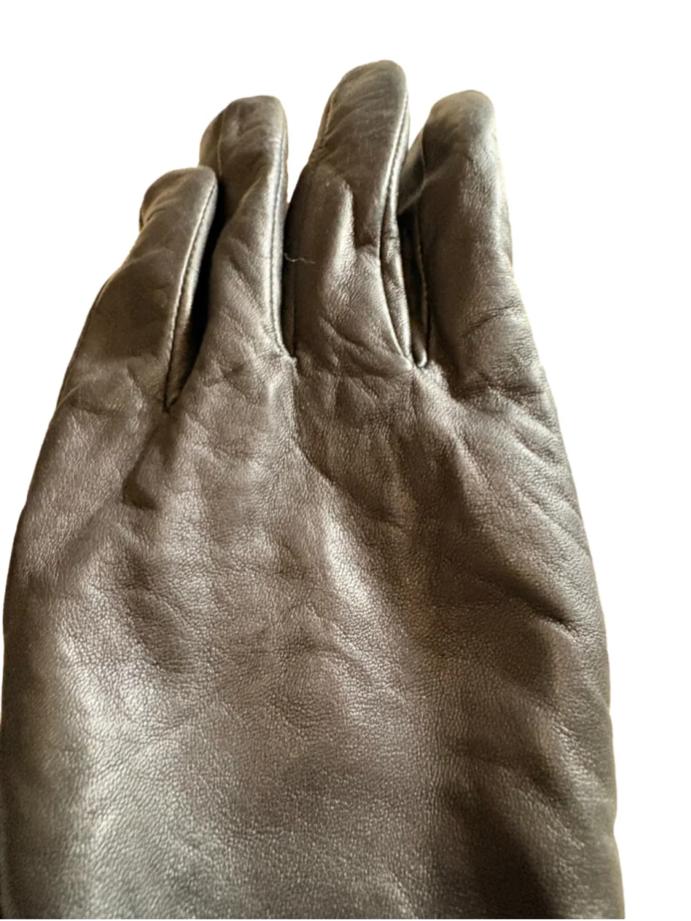 Fox's Genuine Leather Winter Gloves Plush Chinchilla-Style Rex Fur Cuffs Size 8